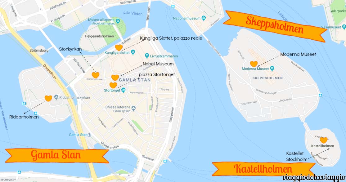 gamlastan skeppsholmen kastellholmenStoccolma Stockholm map