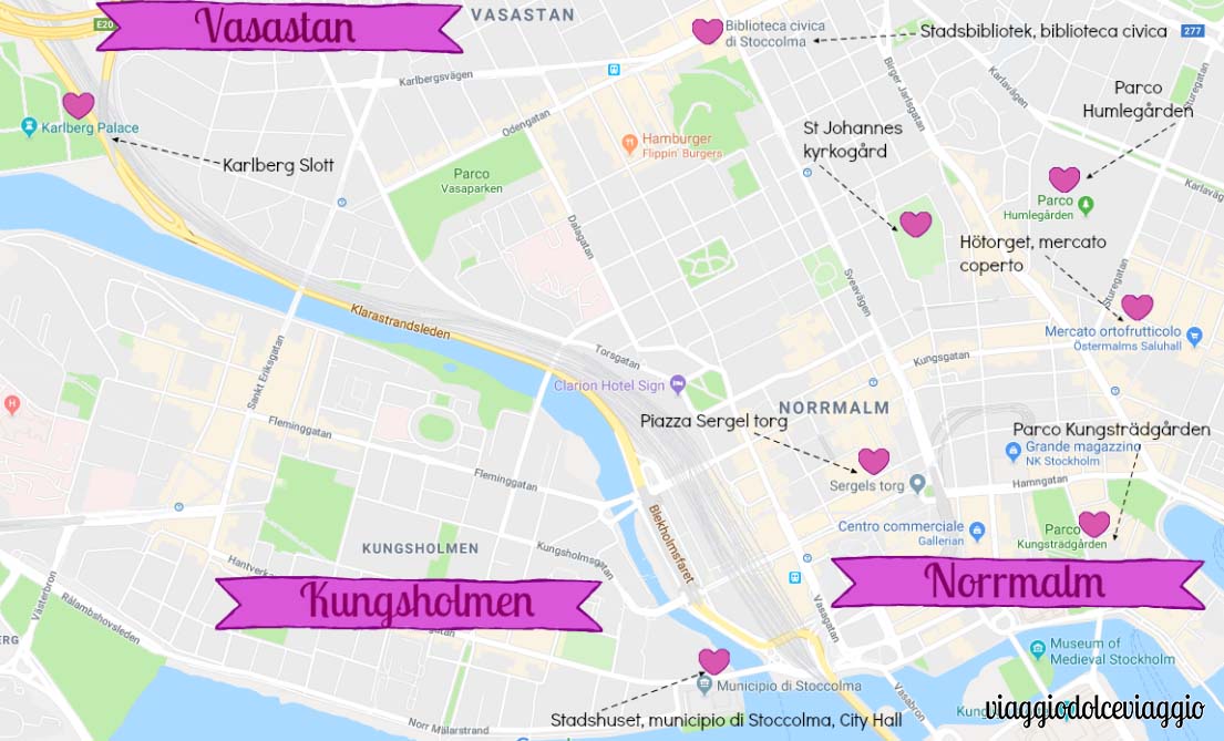 vasastan norrmalm kungsholmen Stoccolma Stockholm map